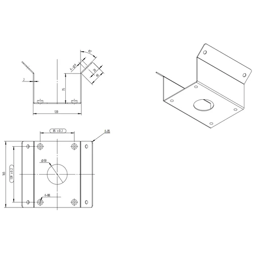 Крепление на внешний угол для поворотных камер OMNY